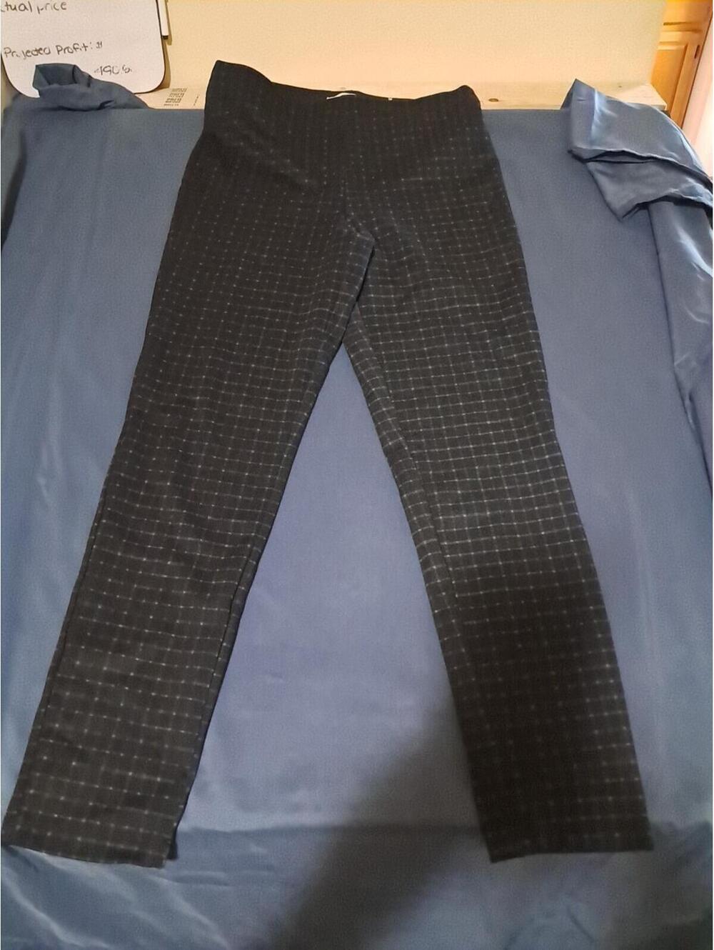 Max Studio London Women's Black Plaid Pullon Pants Size M Preppy Academia NWOT.‎